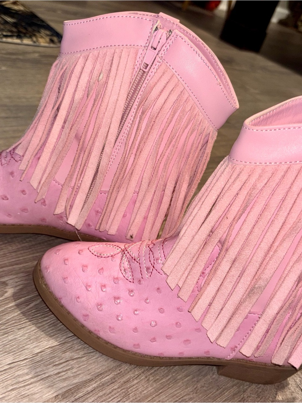 PAWZ Pink Fringe Western Boots for Kids